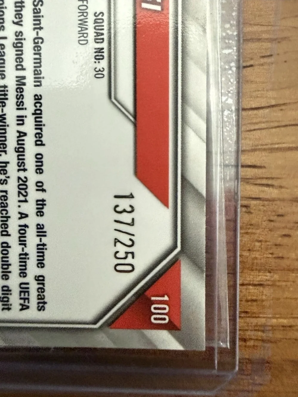 137/250 Topps Chrome Lionel Messi Purple Refractor